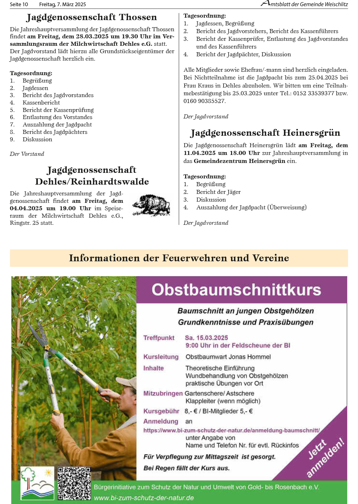 2025_03_Amtsblatt Weischlitz/ Obstbaumschnittkurs